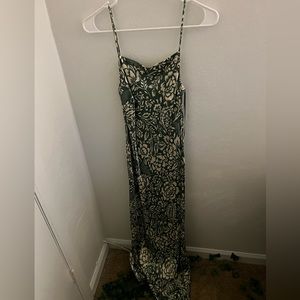 Zara green floral maxi dress